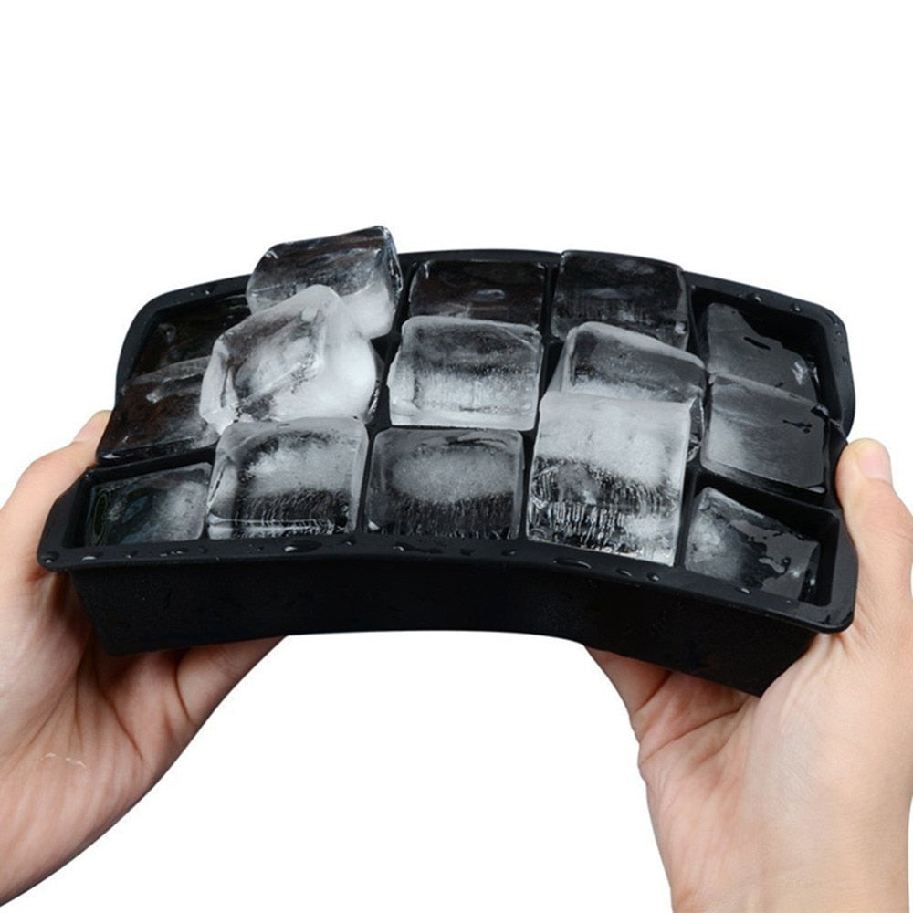Silicone Square Ice Cube Tray Mold, 15 Cavities by HitMyNeed