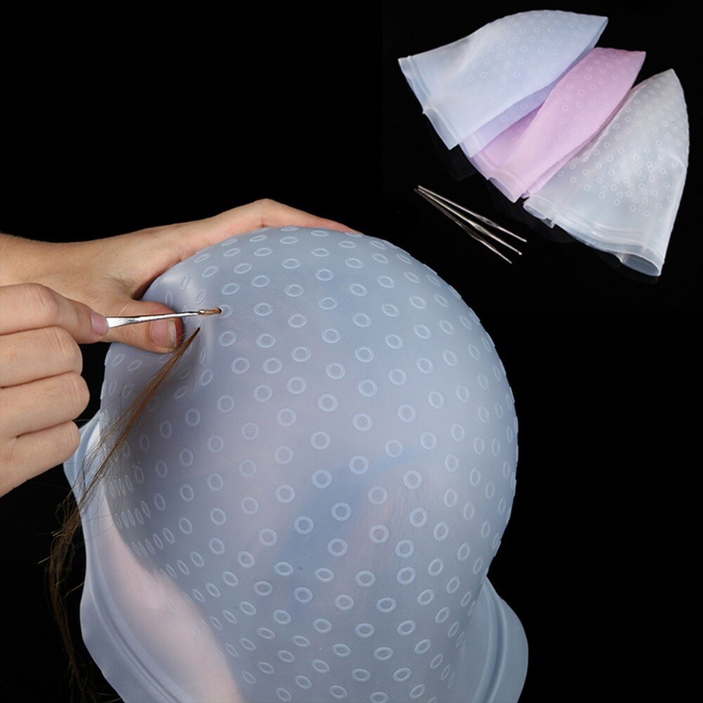 Silicone Streaking Cap with Hook for Hair Highlights by HitMyNeed