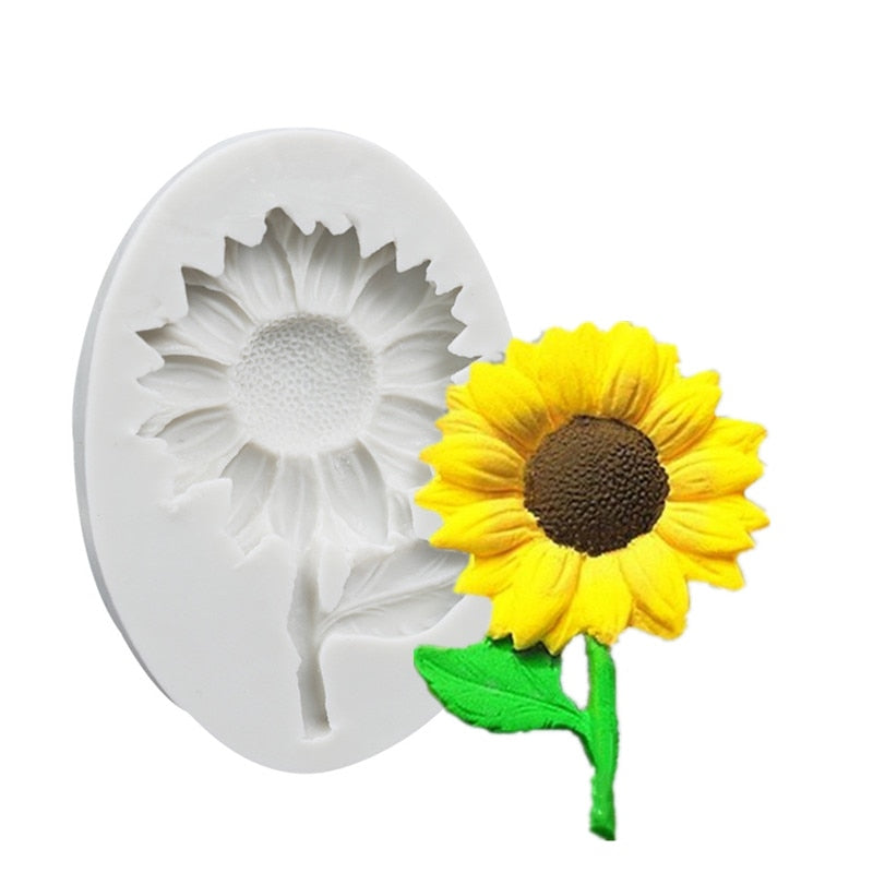 Silicone Sunflower Chocolate and Fondant Mold by HitMyNeed