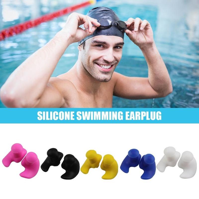 Silicone Swimming Earplugs with Case (1 Pair) by HitMyNeed