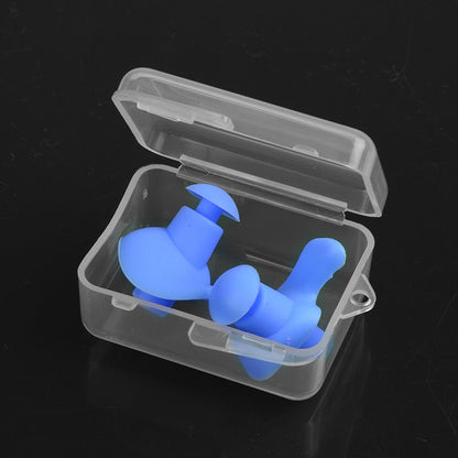 Silicone Swimming Earplugs with Case (1 Pair) a-blue by HitMyNeed