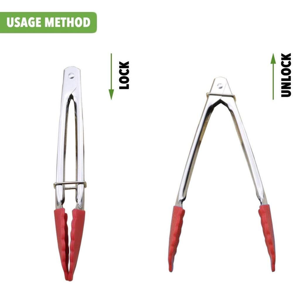 Silicone Tipped Kitchen Tongs Set (3 Pieces) by HitMyNeed