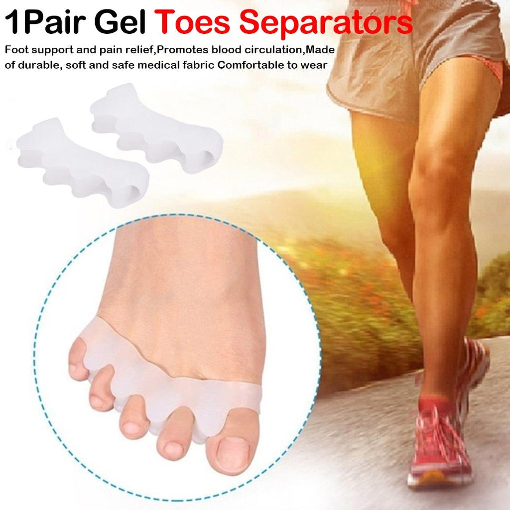 Silicone Toe Spacers Pair for Alignment & Pedicures by HitMyNeed
