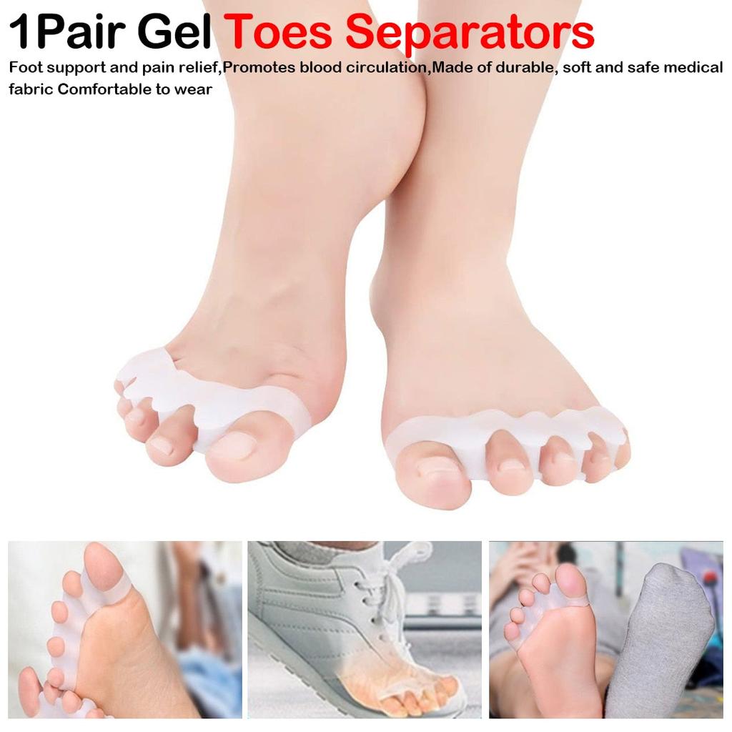 Silicone Toe Spacers Pair for Alignment & Pedicures by HitMyNeed