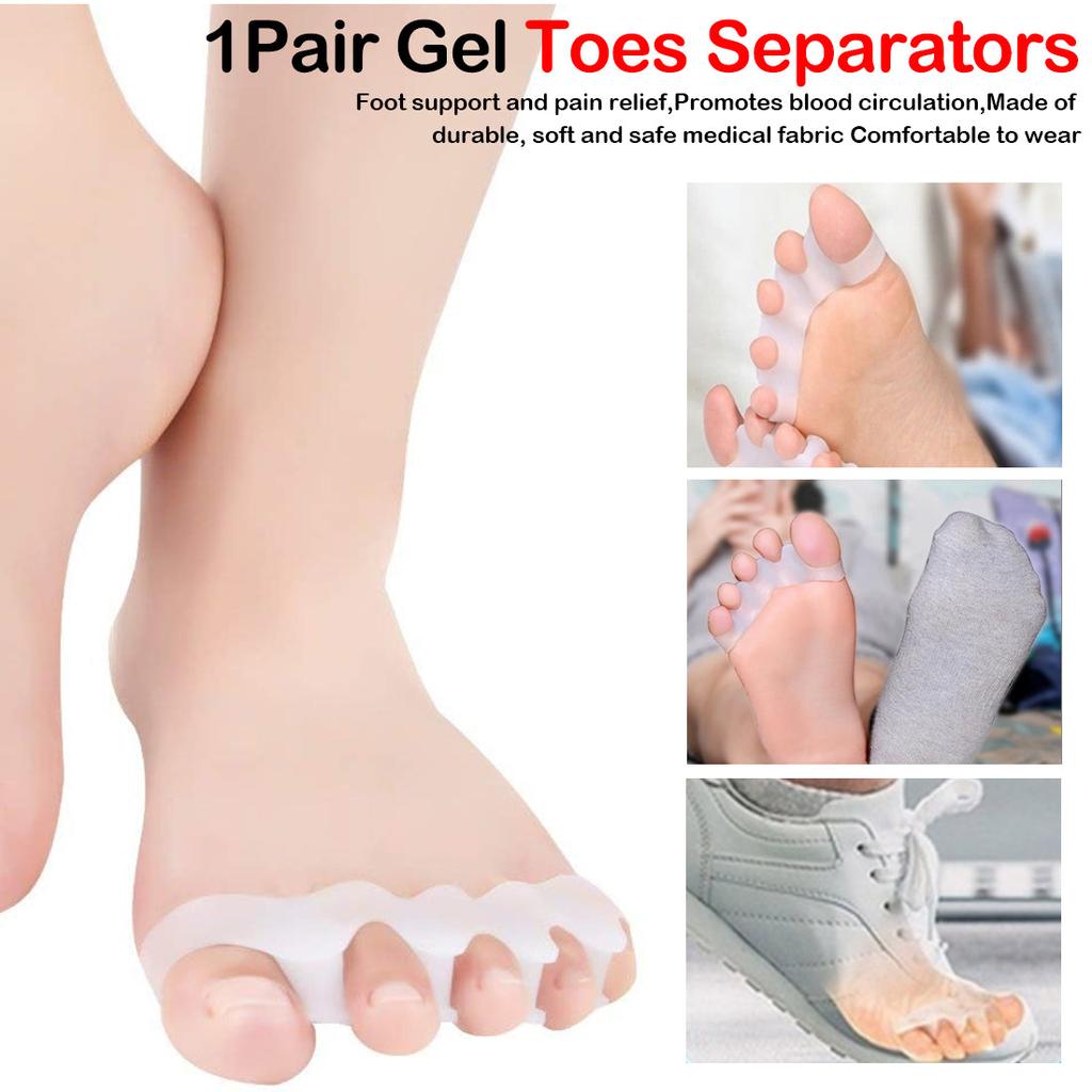 Silicone Toe Spacers Pair for Alignment & Pedicures by HitMyNeed