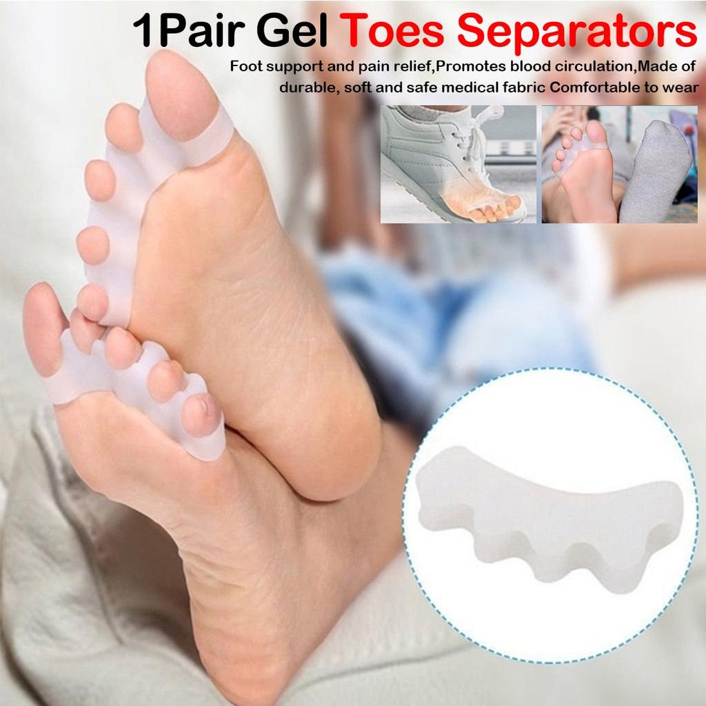 Silicone Toe Spacers Pair for Alignment & Pedicures by HitMyNeed