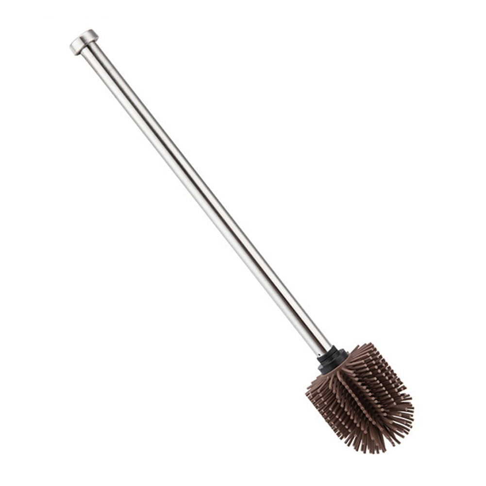Silicone Toilet Brush with Stainless Steel Handle by HitMyNeed