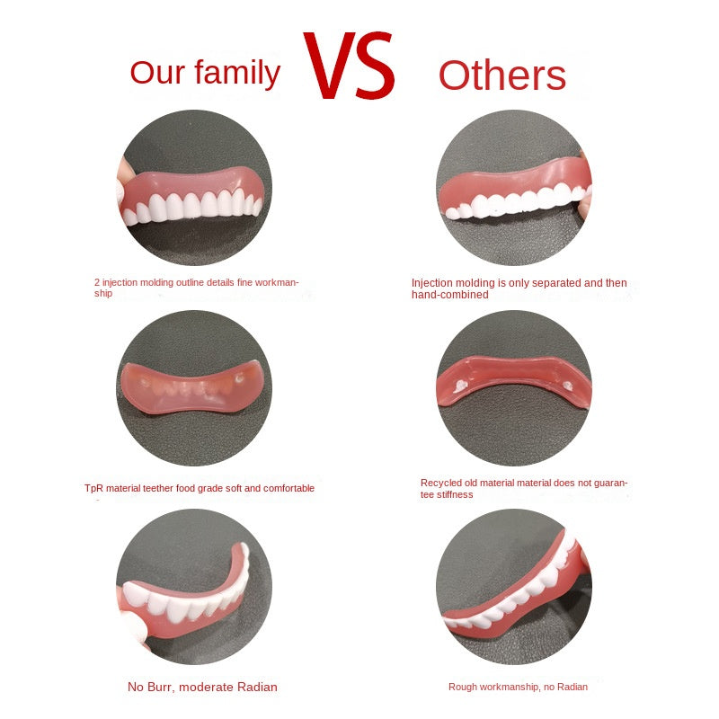 Silicone Upper & Lower Cosmetic False Teeth Veneers by HitMyNeed