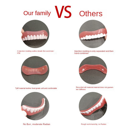 Silicone Upper & Lower Cosmetic False Teeth Veneers by HitMyNeed