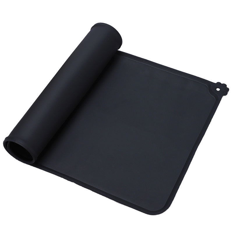 Silicone Waterproof Dog Food Mat 48 x 30 cm black by HitMyNeed
