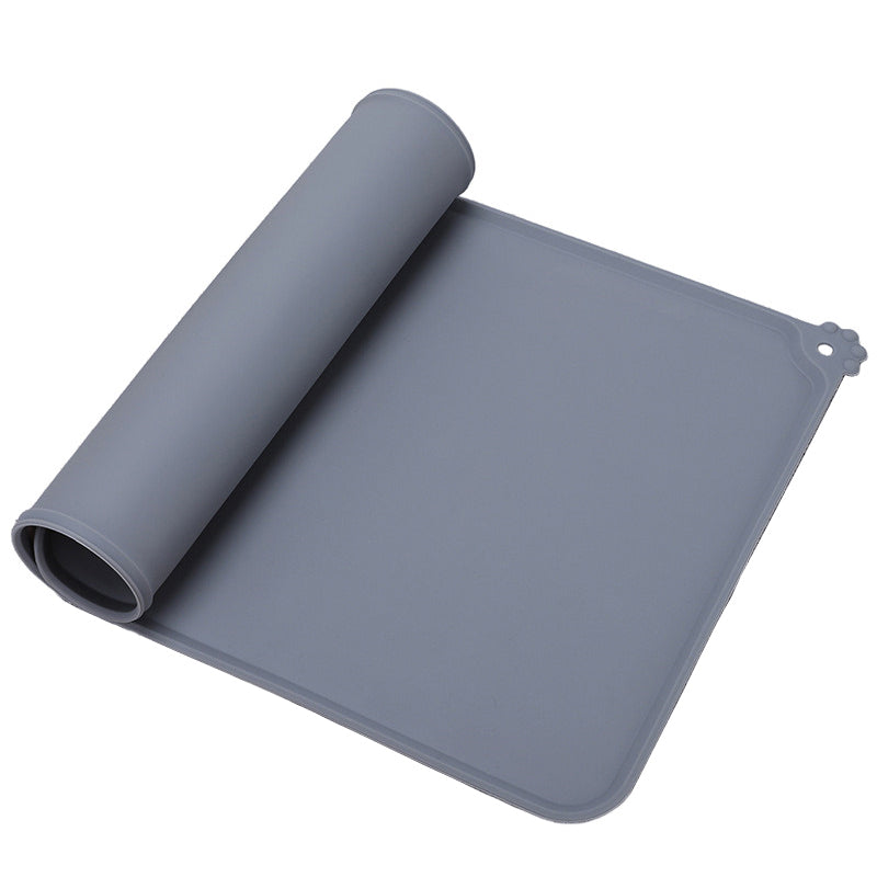Silicone Waterproof Dog Food Mat 48 x 30 cm gray by HitMyNeed