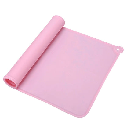 Silicone Waterproof Dog Food Mat 48 x 30 cm pink by HitMyNeed