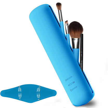 Silicone Waterproof Makeup Brush Travel Case blue by HitMyNeed