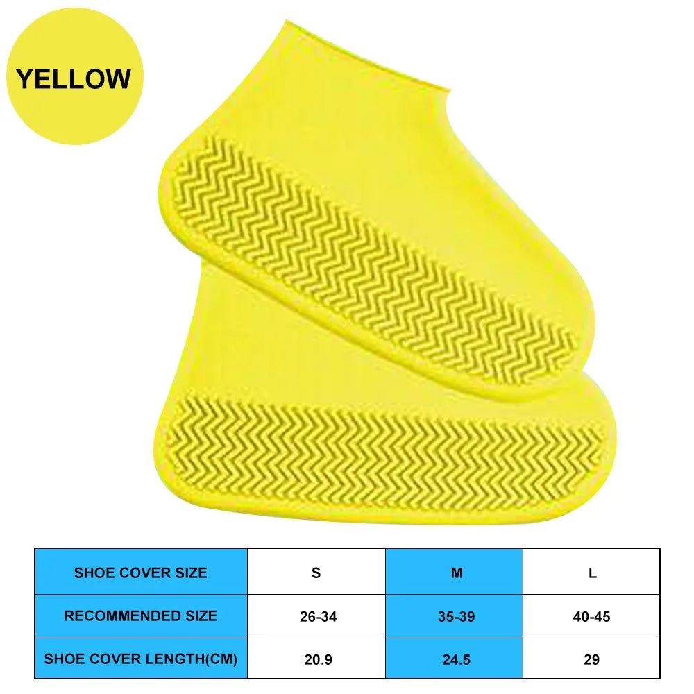 Silicone Waterproof Shoe Covers with Anti-Slip Sole yellow m-35-39 by HitMyNeed