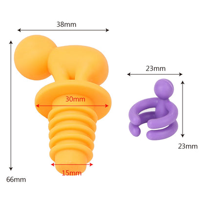 Silicone Wine Bottle Stopper with 6 Glass Markers by HitMyNeed