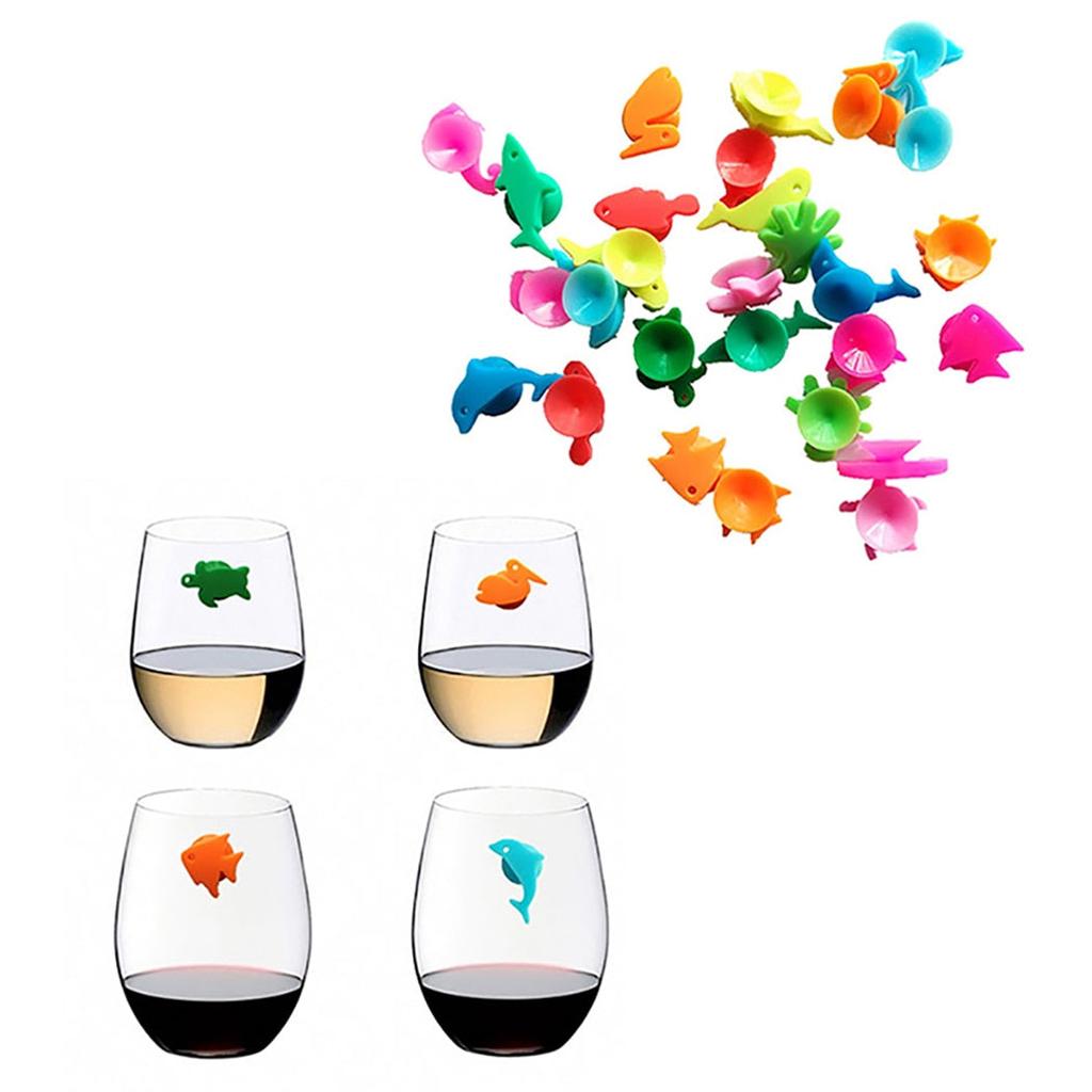 Silicone Wine Glass Charms Set, 12 Piece by HitMyNeed