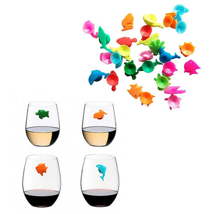 Silicone Wine Glass Charms Set, 12 Piece by HitMyNeed