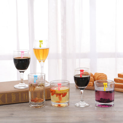 Silicone Wine Glass Markers, Water Drop Design, 6-Pack by HitMyNeed