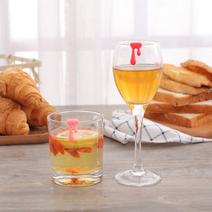 Silicone Wine Glass Markers, Water Drop Design, 6-Pack by HitMyNeed
