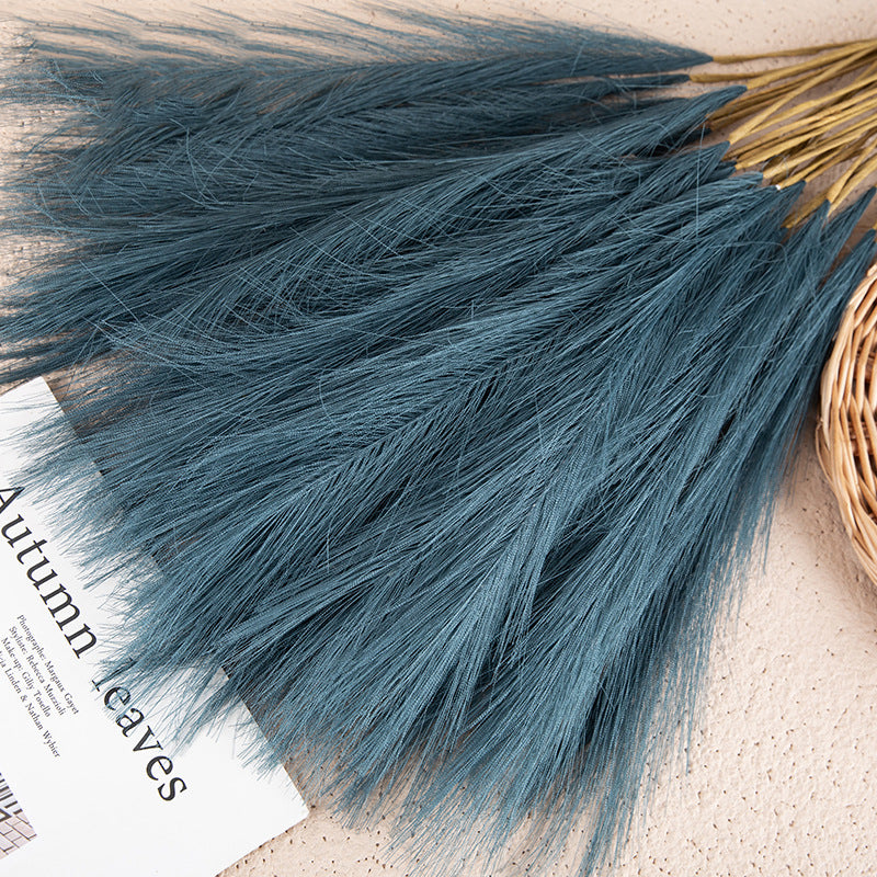 Silk Artificial Pampas Grass Decor Set (5 Stems) dark-blue by HitMyNeed