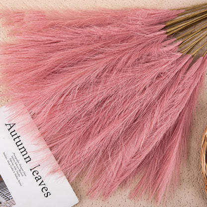 Silk Artificial Pampas Grass Decor Set (5 Stems) dark-pink by HitMyNeed