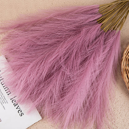 Silk Artificial Pampas Grass Decor Set (5 Stems) pink-purple by HitMyNeed