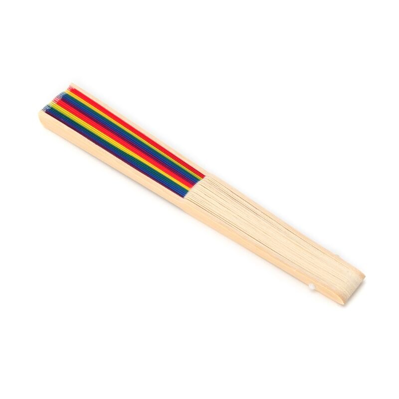 Silk Cloth Folding Rainbow Hand Fan by HitMyNeed