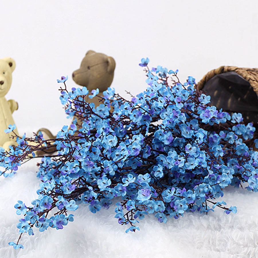 Silk Faux Cherry Blossom Branch 50cm blue by HitMyNeed