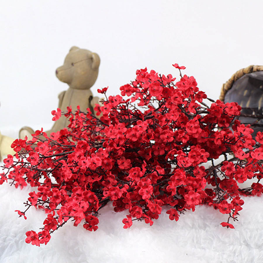Silk Faux Cherry Blossom Branch 50cm red by HitMyNeed