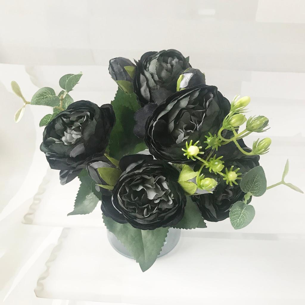 Silk Faux Peony Bouquet with Gypsophila, 30 cm 9 by HitMyNeed