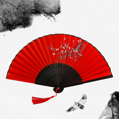 Silk Folding Fan with Wooden Frame and Tassel 13 by HitMyNeed