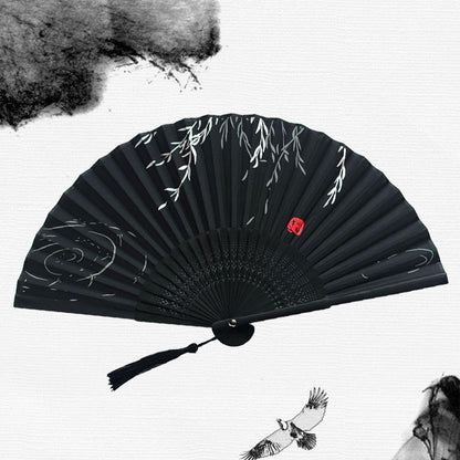 Silk Folding Fan with Wooden Frame and Tassel 3 by HitMyNeed