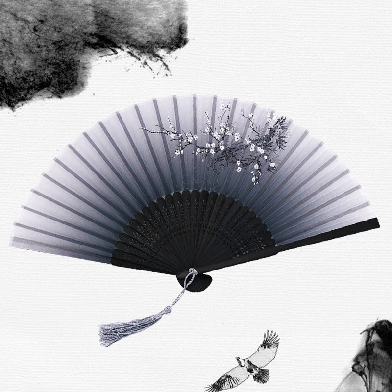 Silk Folding Fan with Wooden Frame and Tassel 5 by HitMyNeed