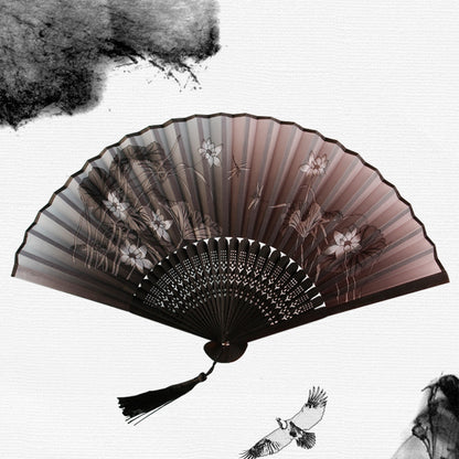 Silk Folding Fan with Wooden Frame and Tassel 6 by HitMyNeed