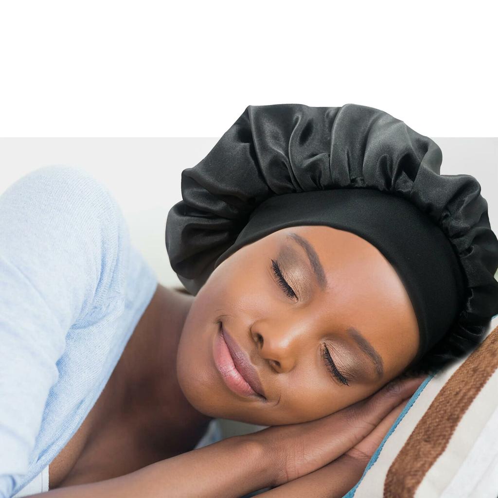 Silk Satin Sleep Bonnet with Soft Elastic Band by HitMyNeed