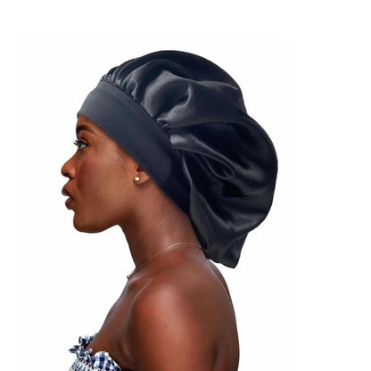 Silk Satin Sleep Bonnet with Soft Elastic Band by HitMyNeed