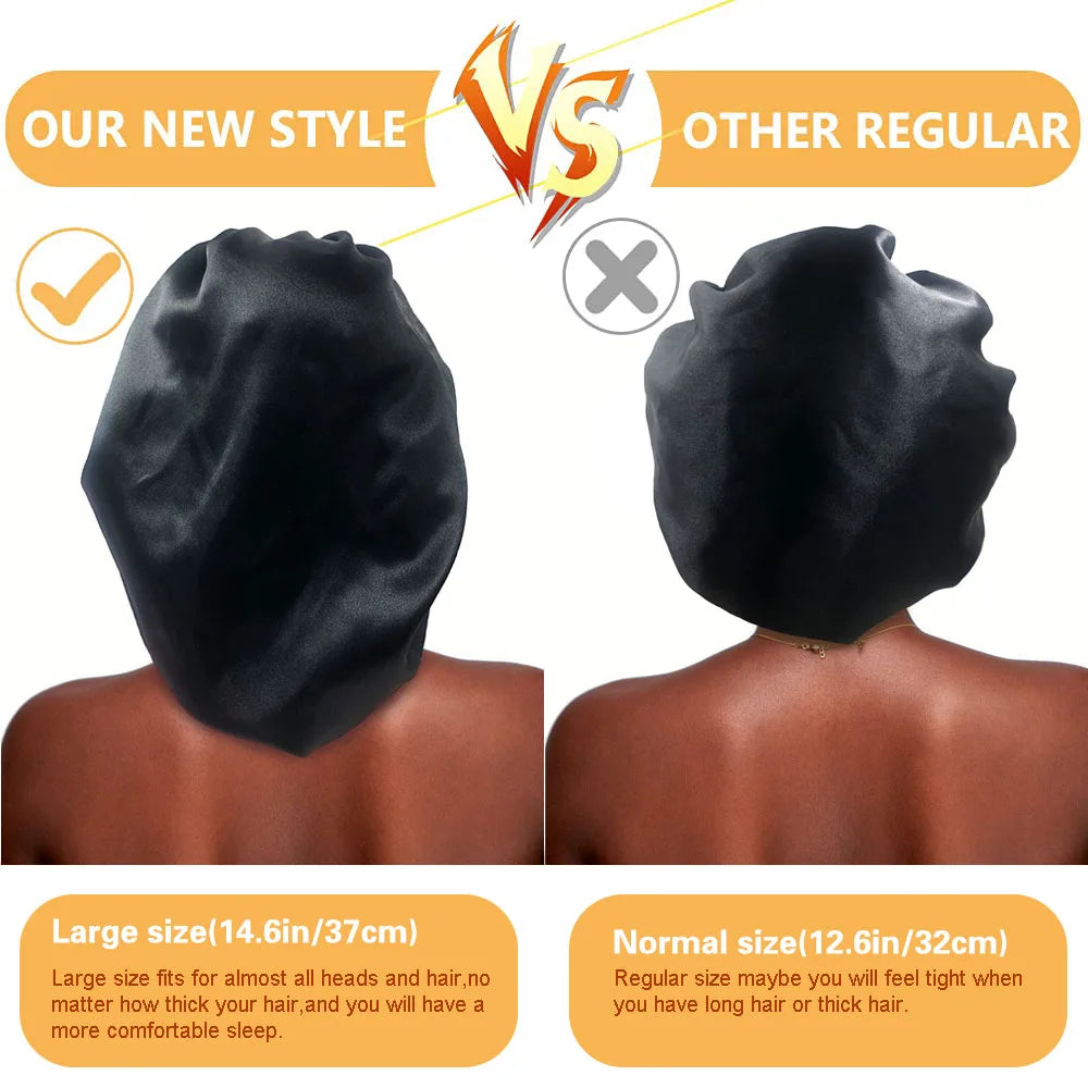 Silk Satin Sleep Bonnet with Soft Elastic Band by HitMyNeed