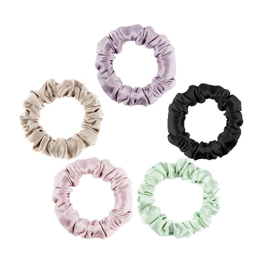 Silk Scrunchies Hair Ties Set of 5 by HitMyNeed
