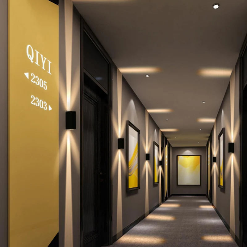 Silver 6W Up Down IP65 Outdoor Wall Light cool-white-6500k black-body by HitMyNeed