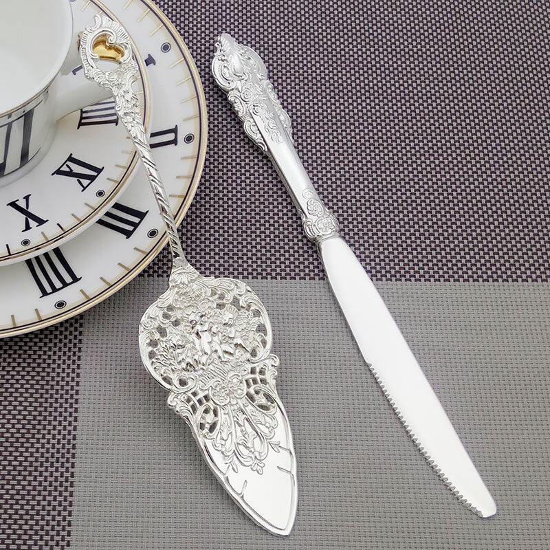 Silver Cake Knife and Server Set by HitMyNeed