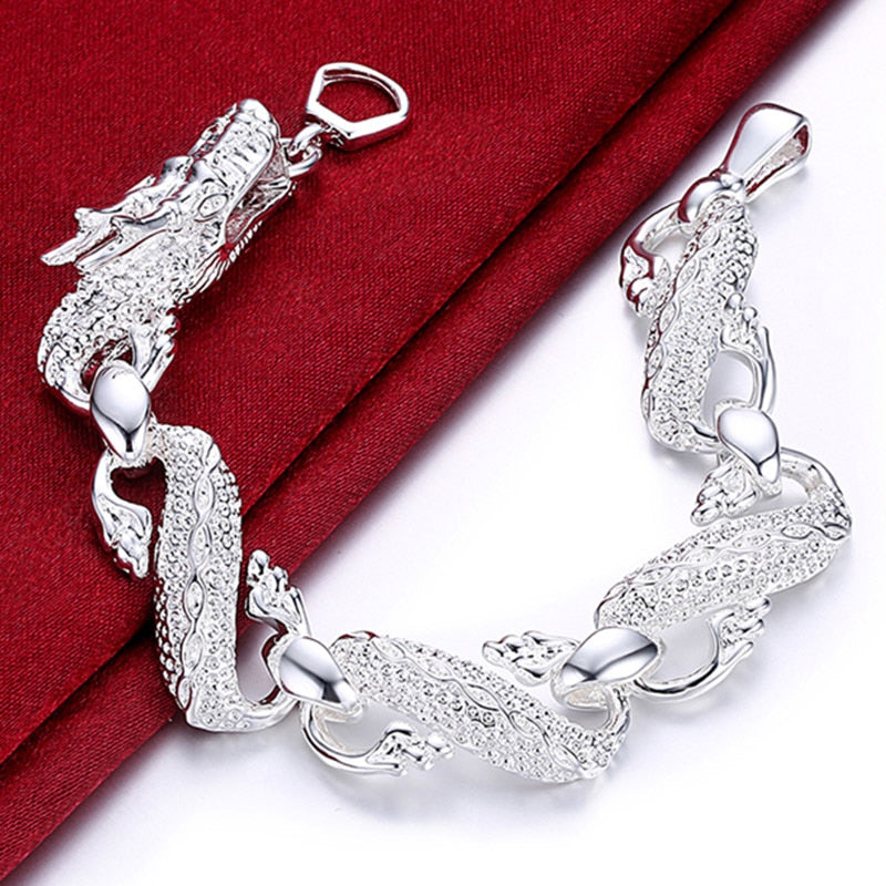 Silver Dragon Link Chain Bracelet, 20cm by HitMyNeed