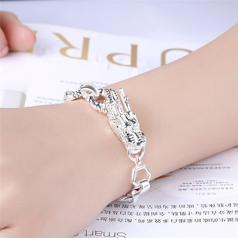 Silver Dragon Link Chain Bracelet, 20cm by HitMyNeed