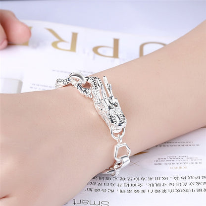 Silver Dragon Link Chain Bracelet, 20cm by HitMyNeed