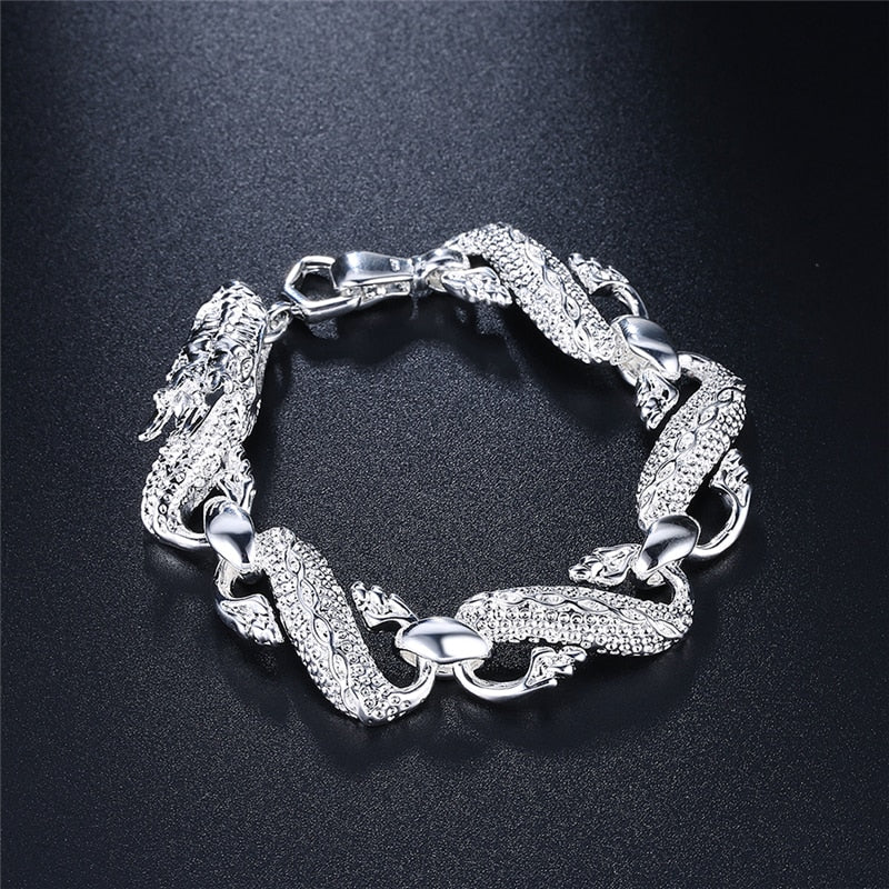 Silver Dragon Link Chain Bracelet, 20cm by HitMyNeed