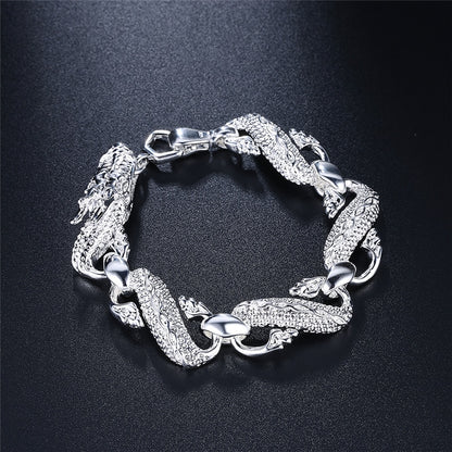 Silver Dragon Link Chain Bracelet, 20cm by HitMyNeed