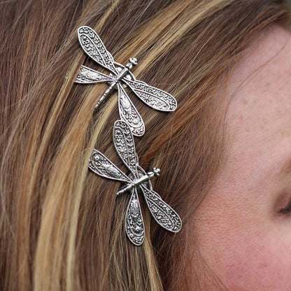 Silver Dragonfly Hair Pins Set of 2 by HitMyNeed
