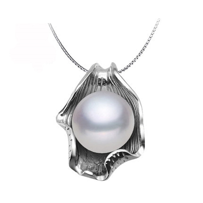 Silver Freshwater Pearl Necklace for Women by HitMyNeed