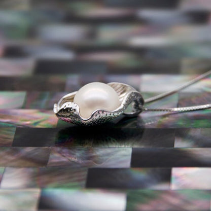 Silver Freshwater Pearl Necklace for Women by HitMyNeed