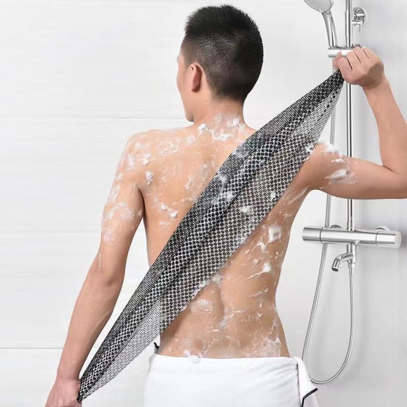 Silver-Ion Exfoliating Back Scrubber Washcloth 96x21cm-lattice by HitMyNeed