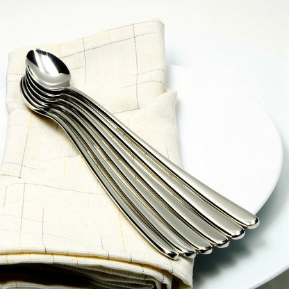 Silver Long Handle Teaspoons Set of 6 - 20.3 cm by HitMyNeed